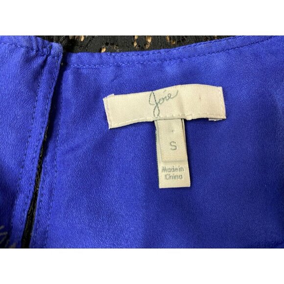 JOIE Dress sz S Dress Blue Black Lace Overlay Maribeth Cocktail Classic Vintage - Picture 6 of 8